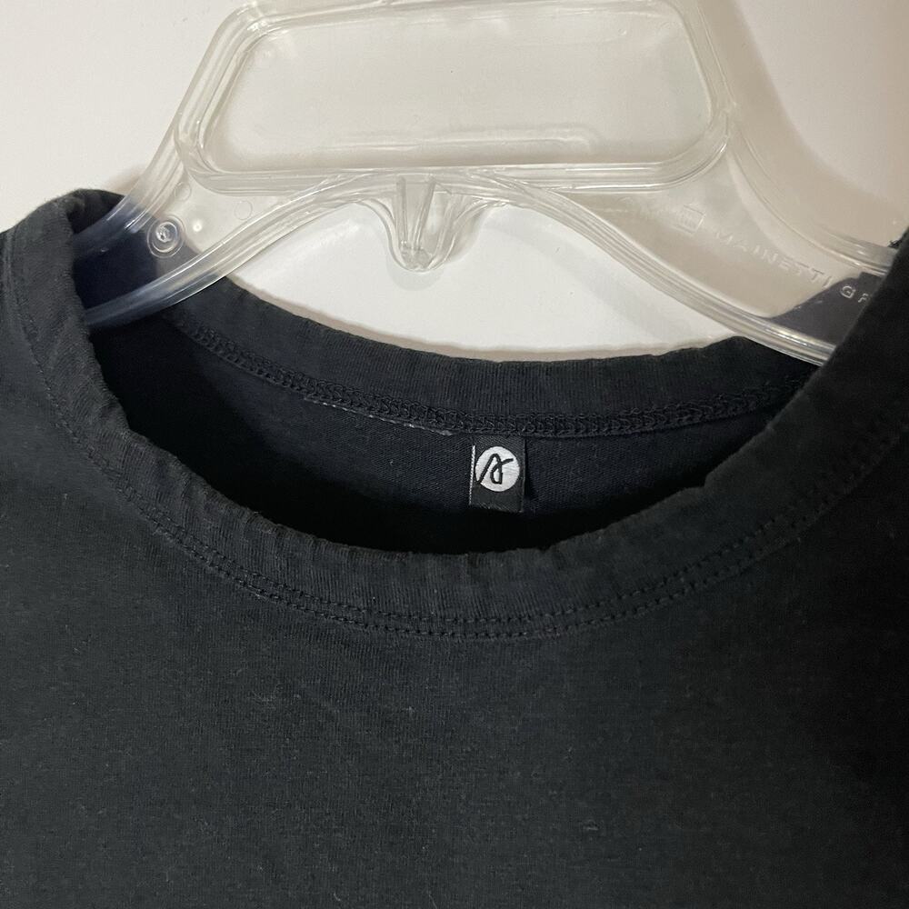 AYBL Cropped oversized crew neck black tshirt size Large - Picture 2 of 4